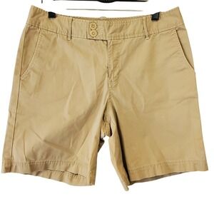 Eddie Bauer Mercer Fit Khaki Chino Shorts Tan Cotton Stretch Size 10